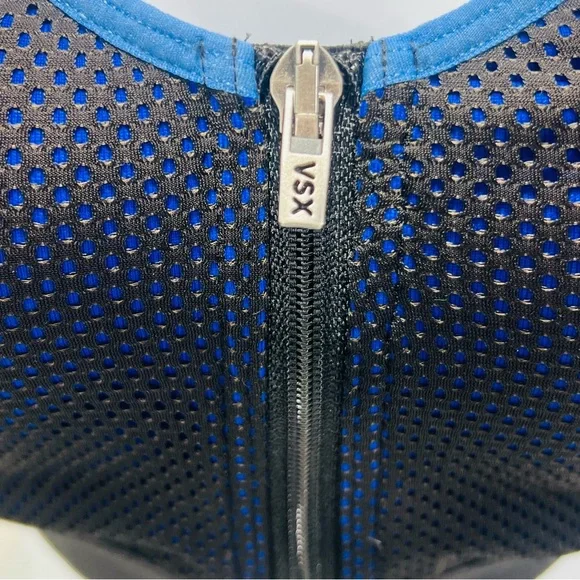 VICTORA’S SECRET X SPORT Blue Black Racerback Underwire Zip Front Sports… - Picture 3 of 14